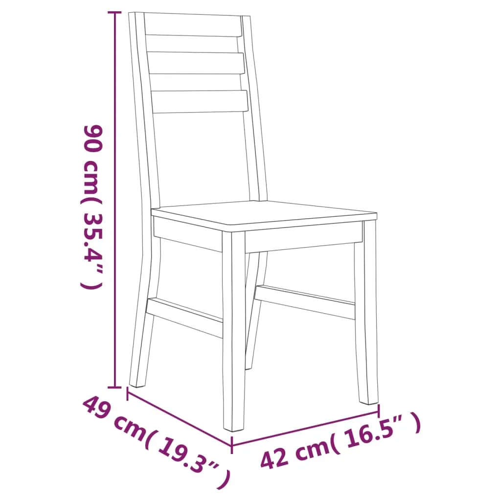 vidaXL Dining Chairs Set of 8 - Solid Acacia Wood, Modern Brown Finish - Elegant & Durable Seating for Your Dining Room